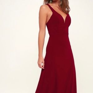 Lulus maxi dress in wine